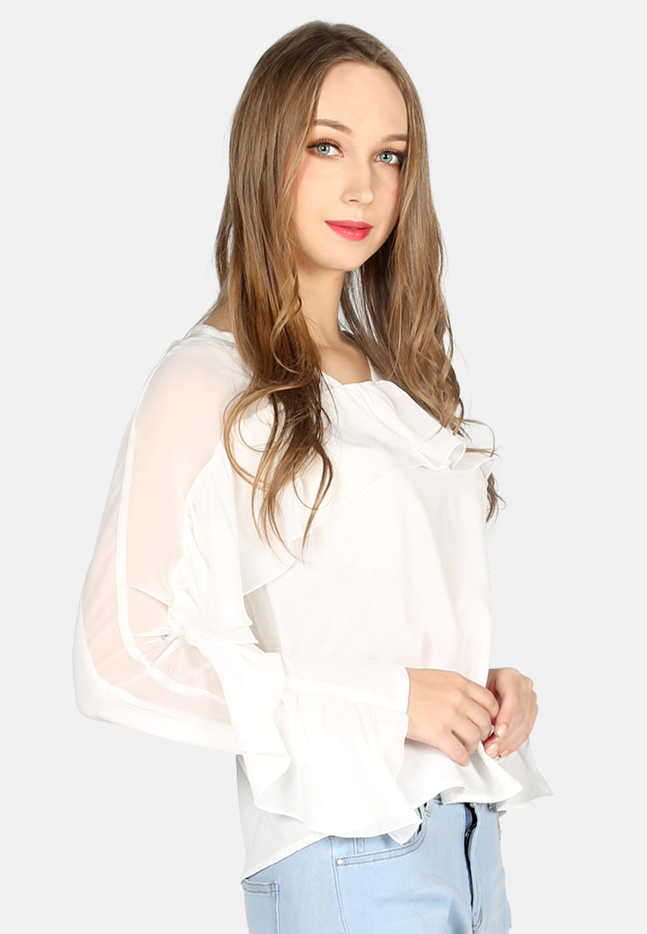 full sleeve casual top#color_white