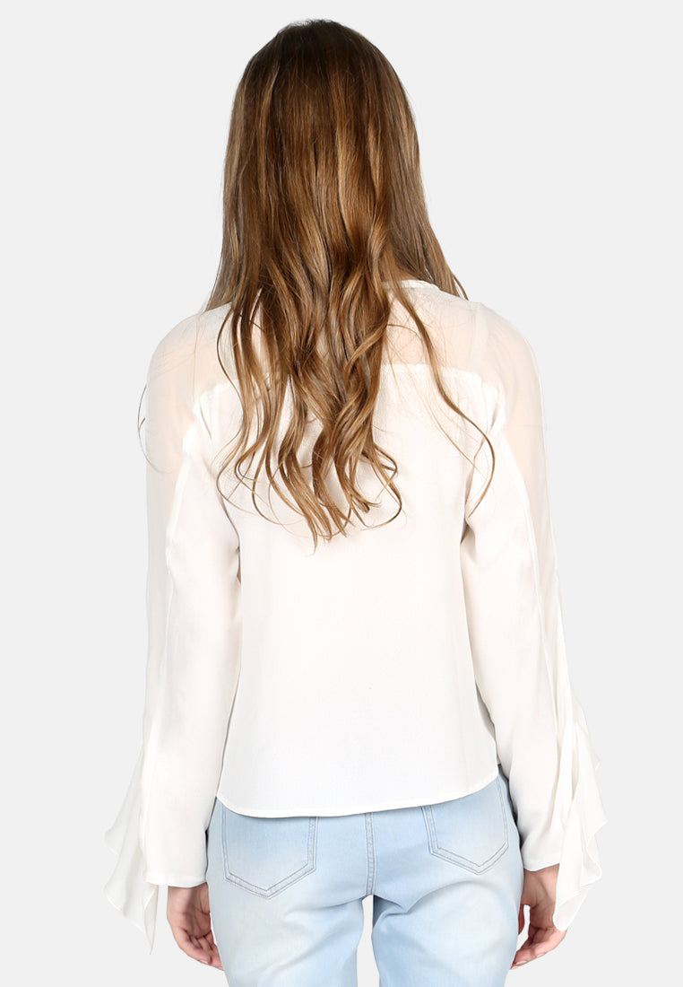 full sleeve casual top#color_white