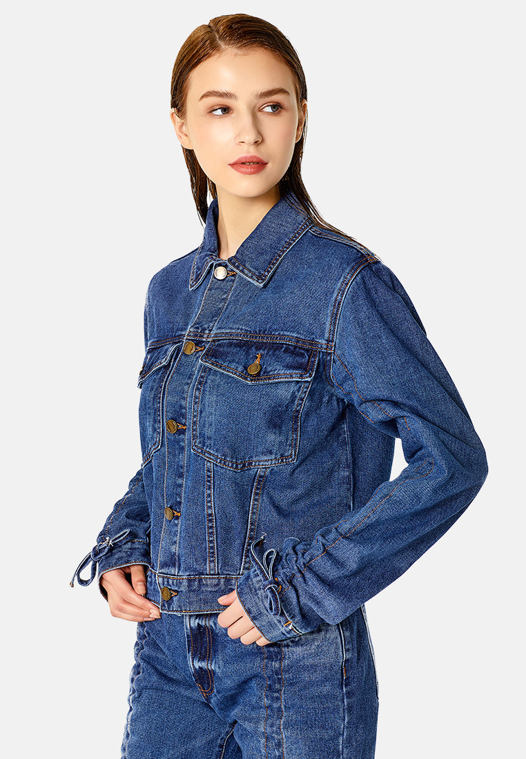 full sleeve denim jacket#color_blue