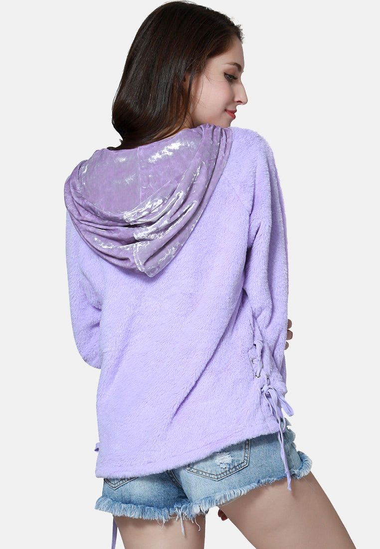 fur hoodie with kangaroo pockets#color_purple