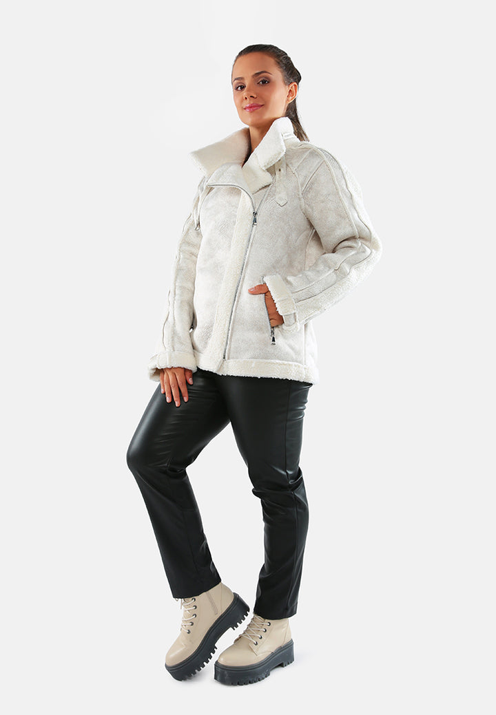 fur lined faux leather biker jacket#color_cream