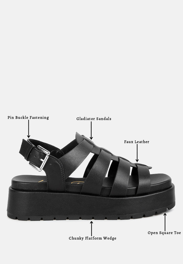 platform gladiator sandals by ruw#color_black