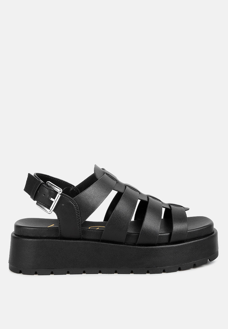 platform gladiator sandals by ruw#color_black