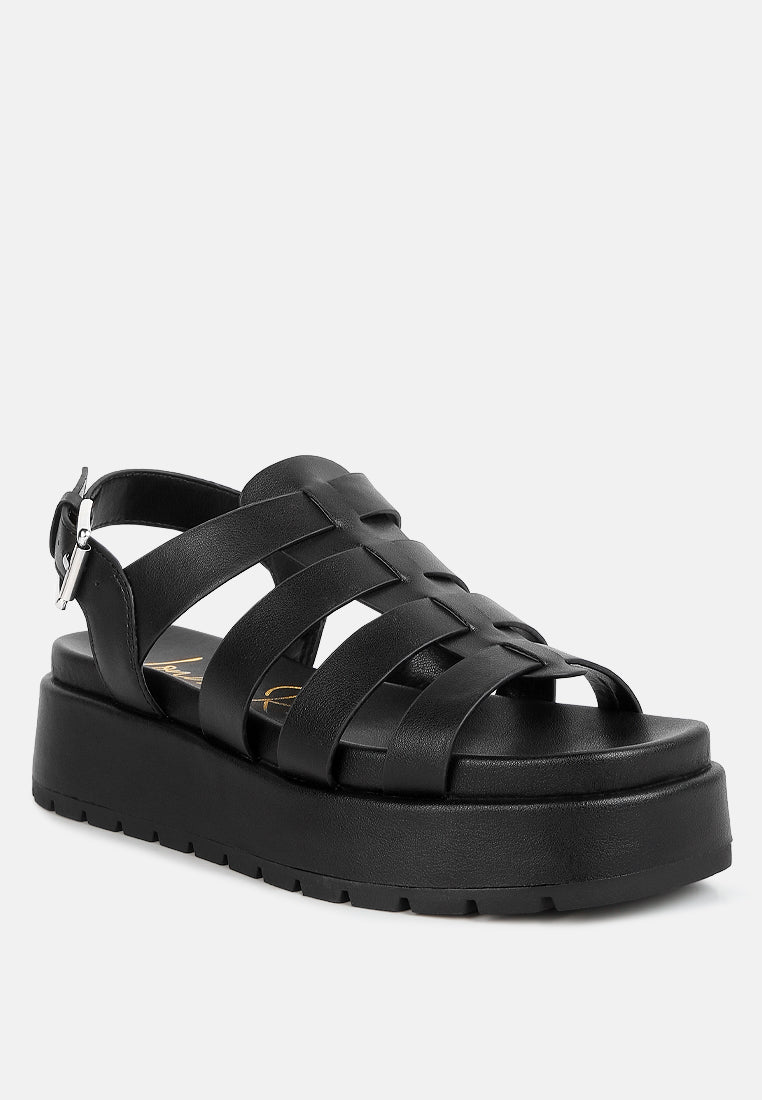 platform gladiator sandals by ruw#color_black