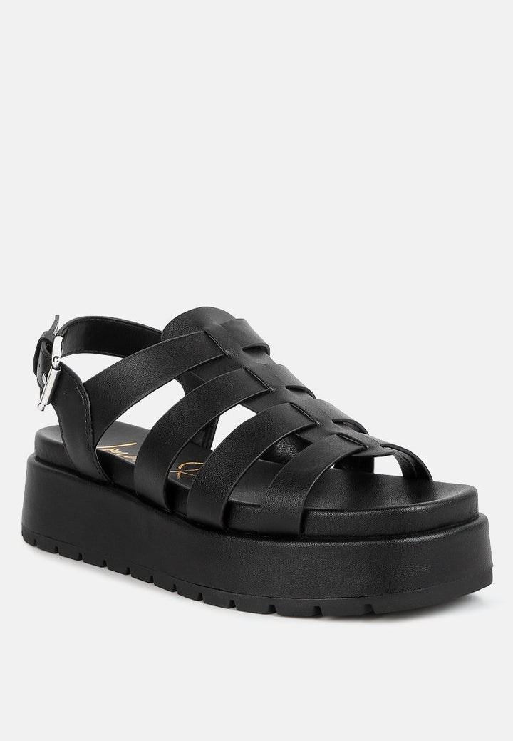 platform gladiator sandals by ruw#color_black