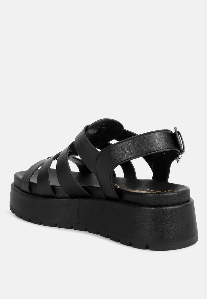 platform gladiator sandals by ruw#color_black