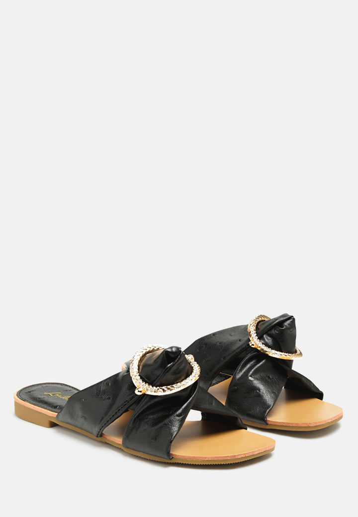 genoise knot and jewel flat slides#color_black