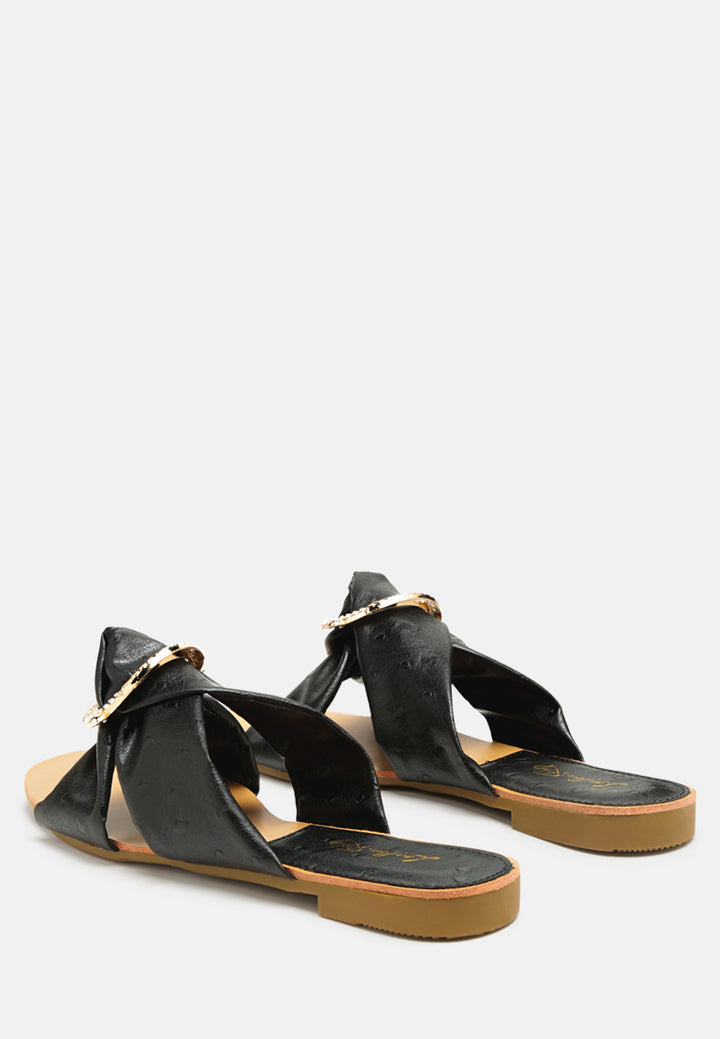 genoise knot and jewel flat slides#color_black