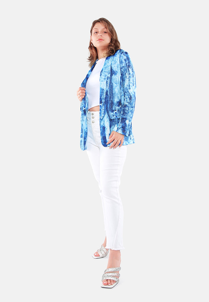 glaze print semi casual blazer#color_blue