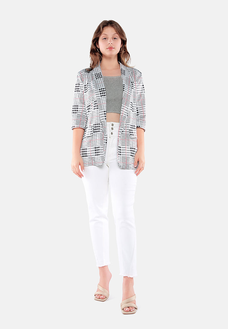 glaze print semi casual blazer#color_grey