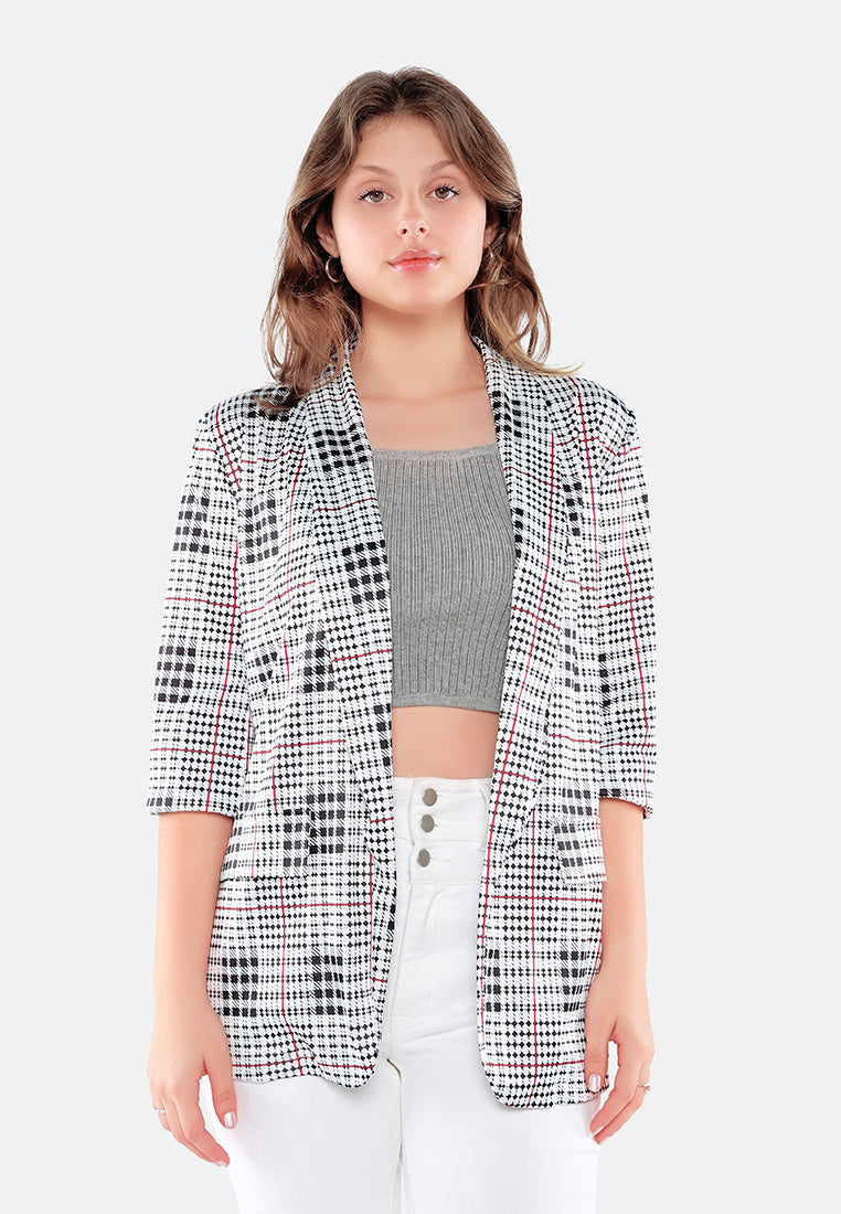 glaze print semi casual blazer#color_grey