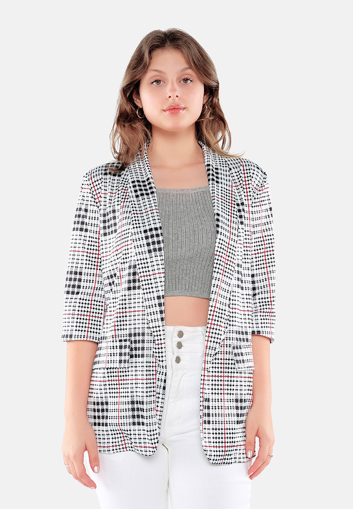 glaze print semi casual blazer#color_grey