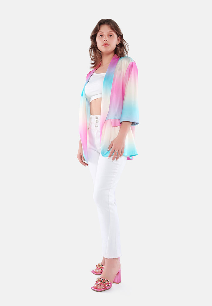 glaze print semi casual blazer#color_pink