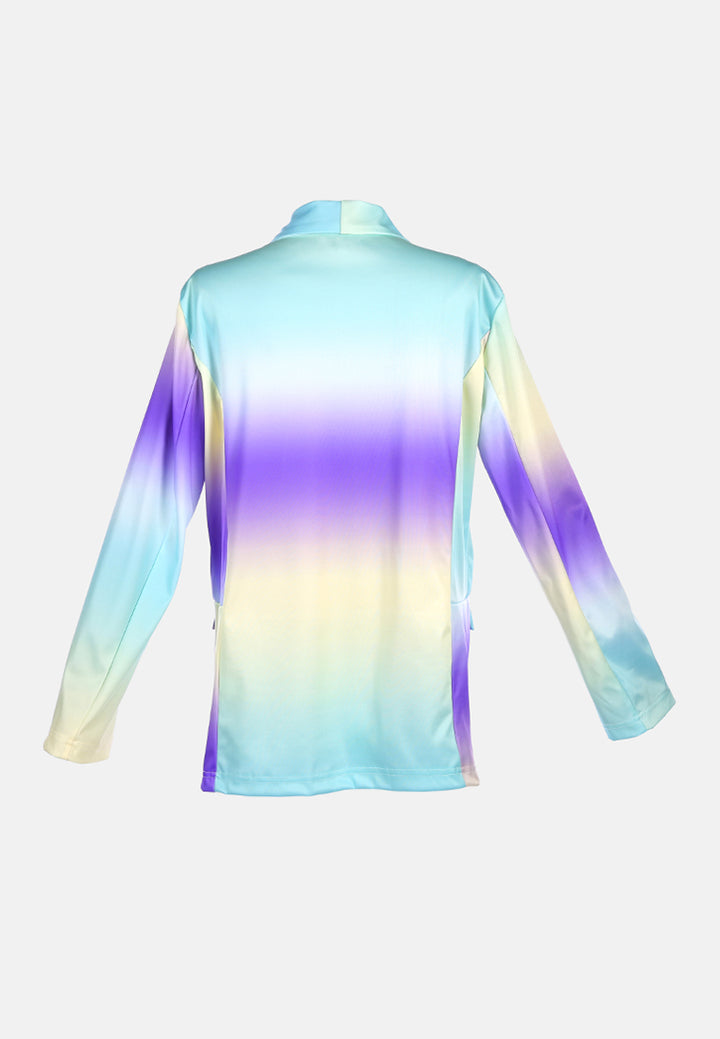 glaze print semi casual blazer#color_purple
