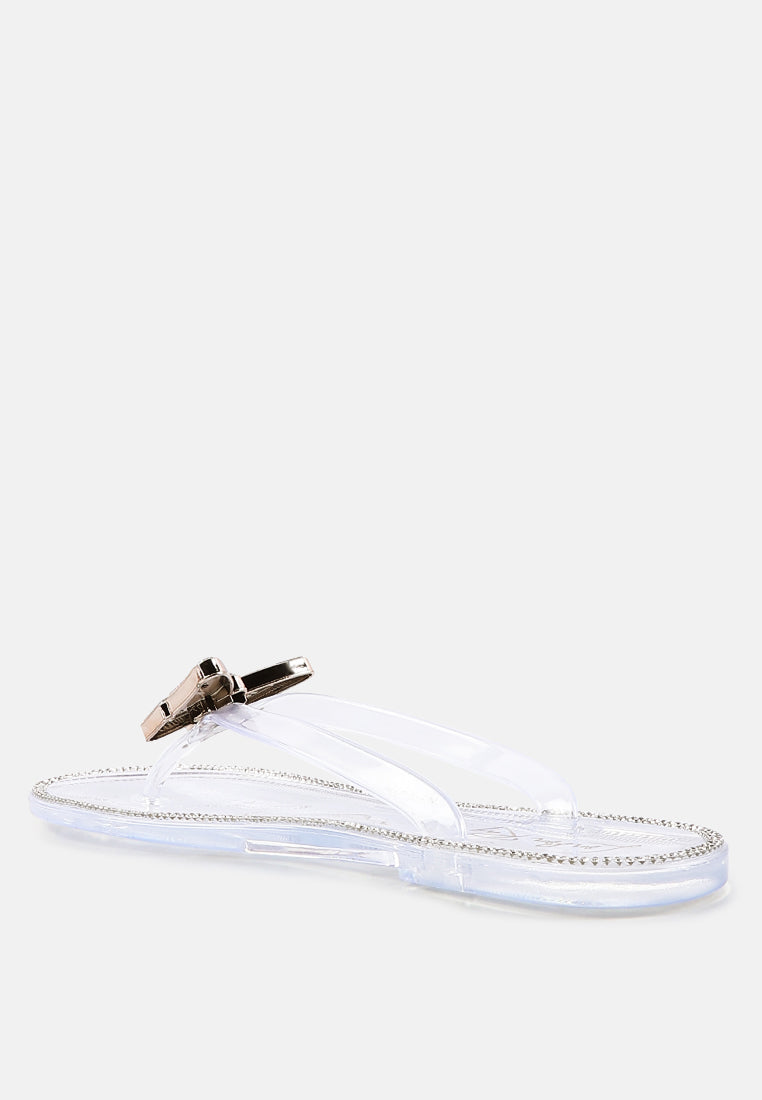 guler butterfly rhinestone jelly flats#color_clear