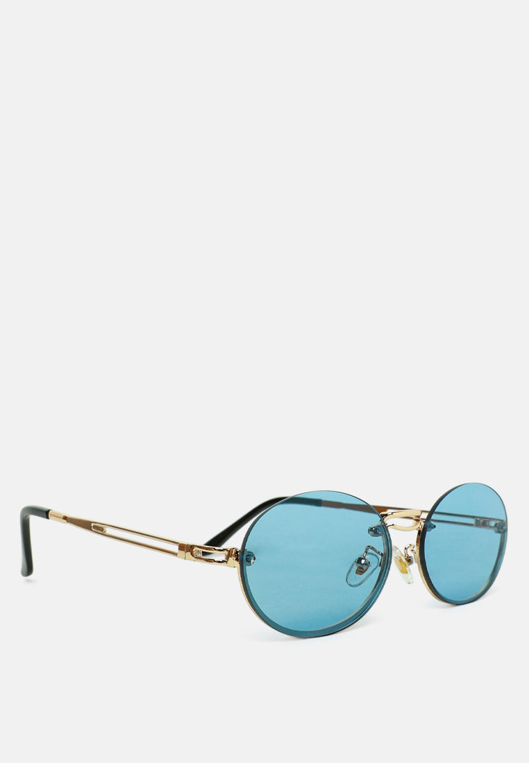 half rim oval vacation sunglasses#color_blue