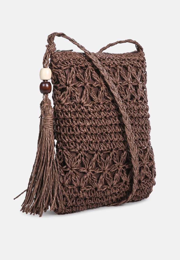 hay day beige paper straw crochet bag#color_brown
