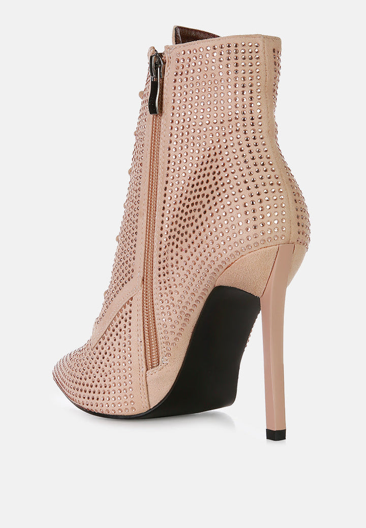 faux suede diamante ankle boots by ruw#color_beige