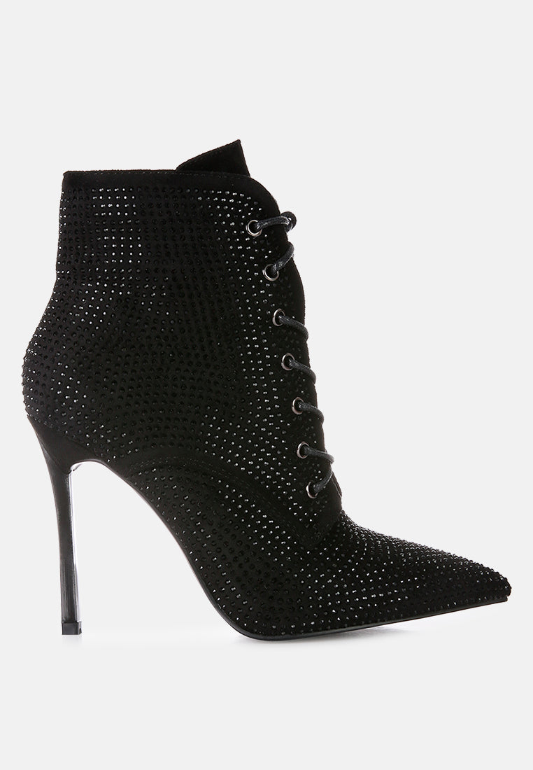 faux suede diamante ankle boots by ruw#color_black