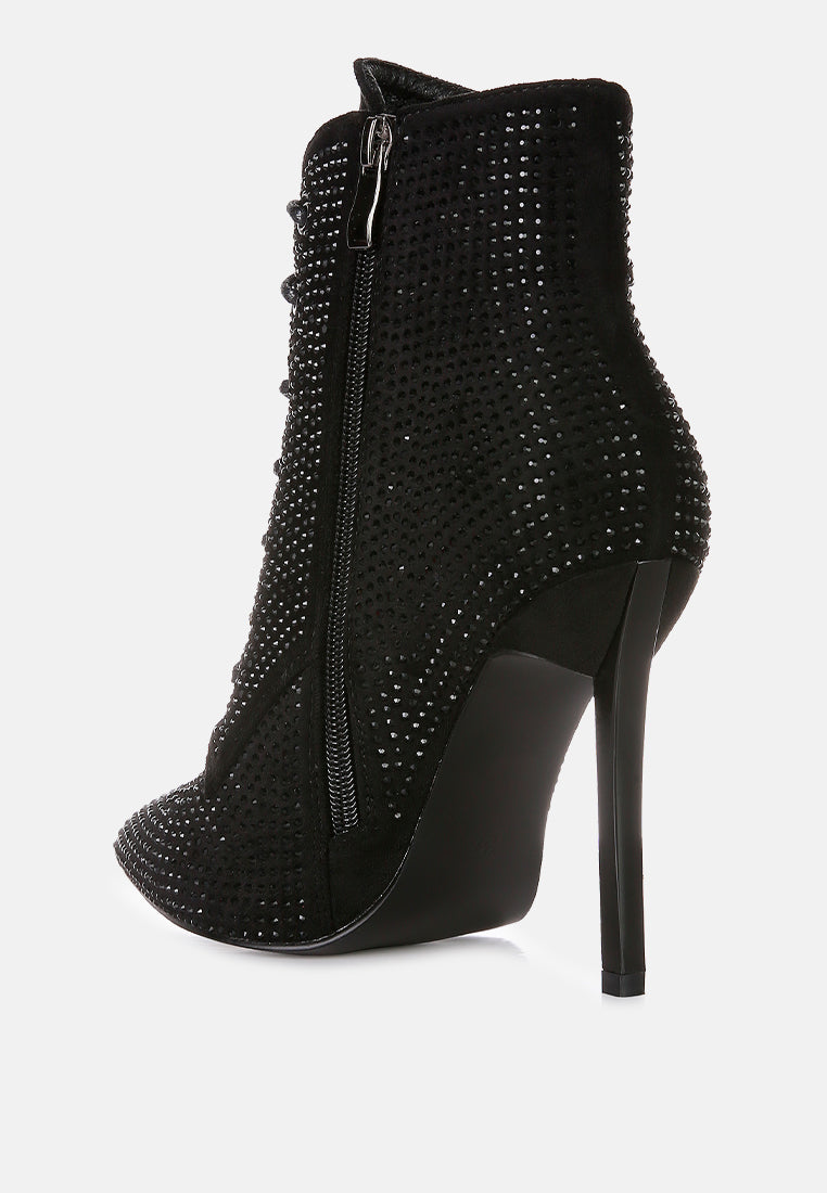 faux suede diamante ankle boots by ruw#color_black