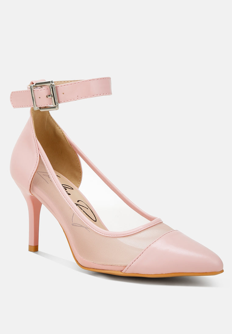 mesh pump sandals by ruw#color_pink