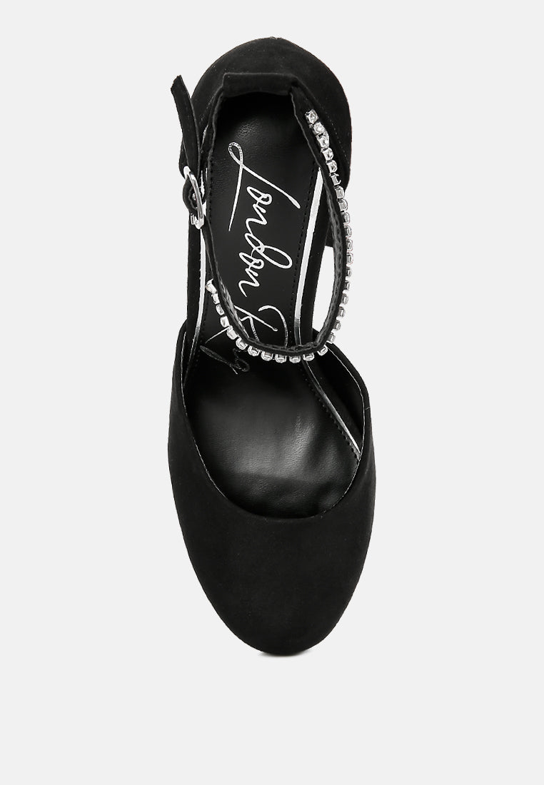 rhinestone detail ankle strap platform high heels by ruw#color_black