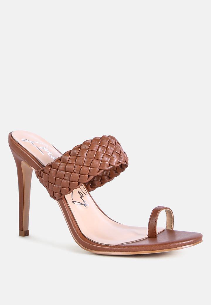 high perks woven strap high heels by ruw#color_machhiato