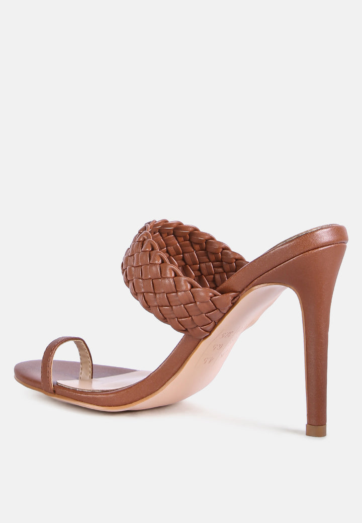 high perks woven strap high heels by ruw#color_machhiato