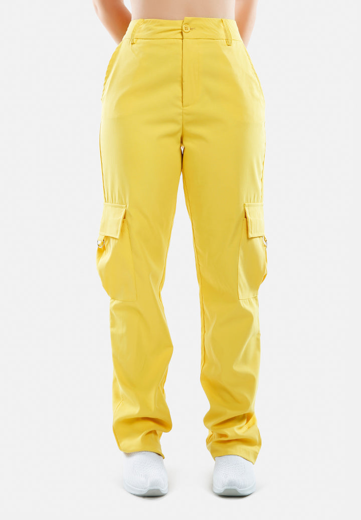 high waist cargo pants by ruw#color_mango-yellow