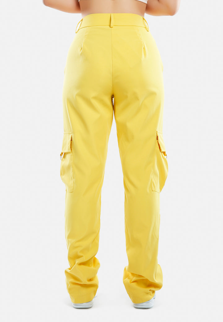 high waist cargo pants by ruw#color_mango-yellow