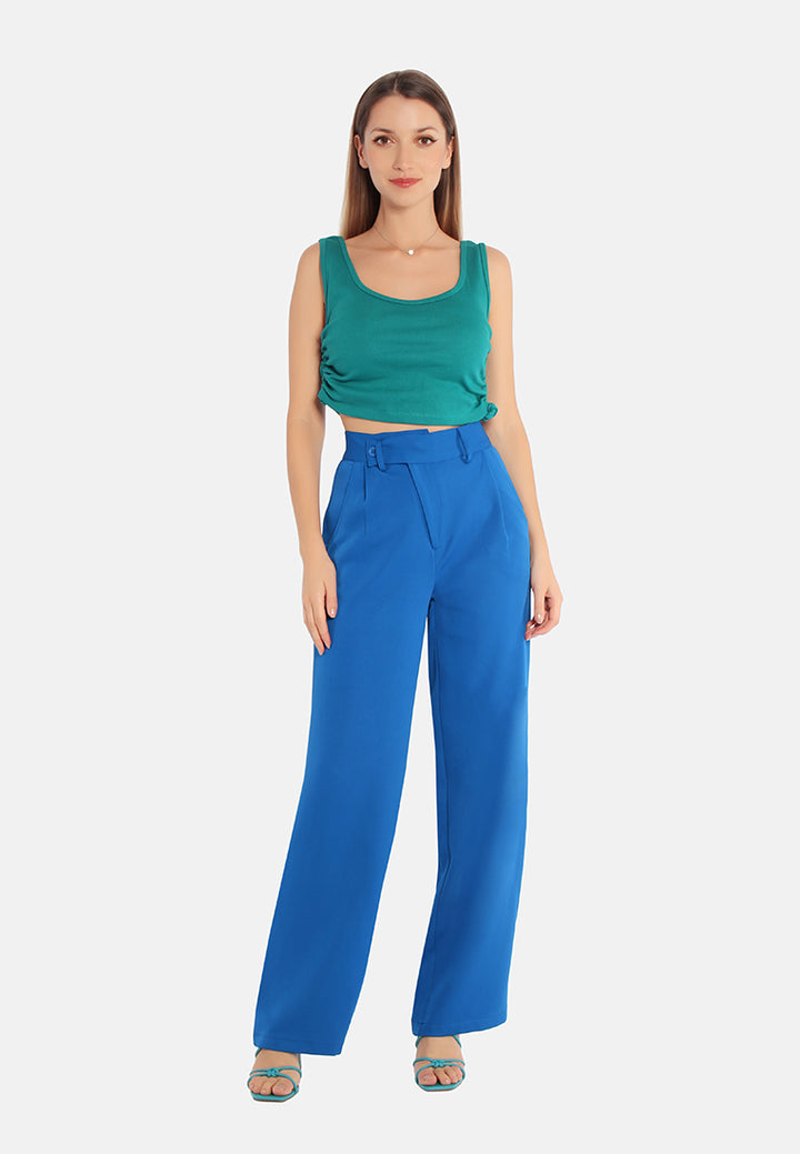 high waist flared pants by ruw#color_royal-blue