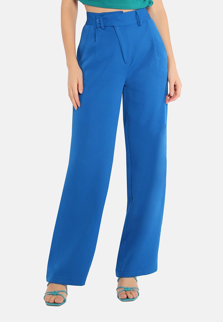 high waist flared pants by ruw#color_royal-blue
