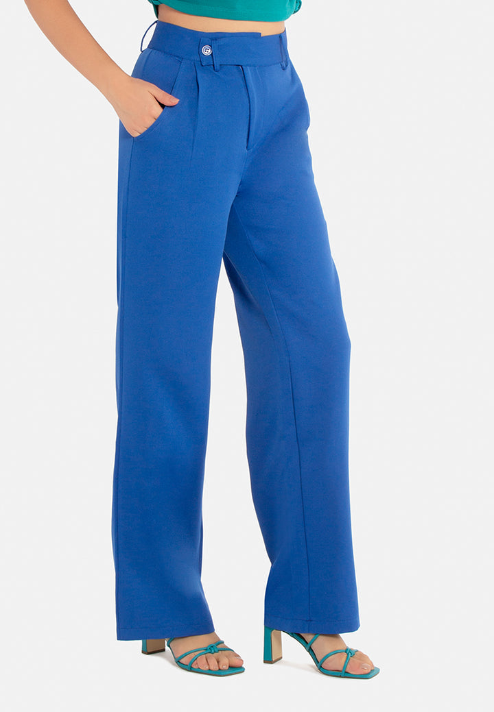 high waist flared pants by ruw#color_royal-blue