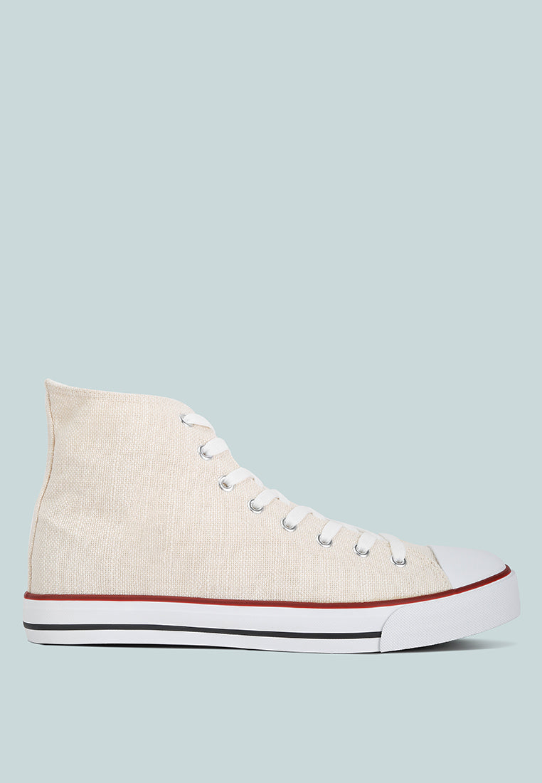 men's high ankle canvas sneakers
#color_off-white