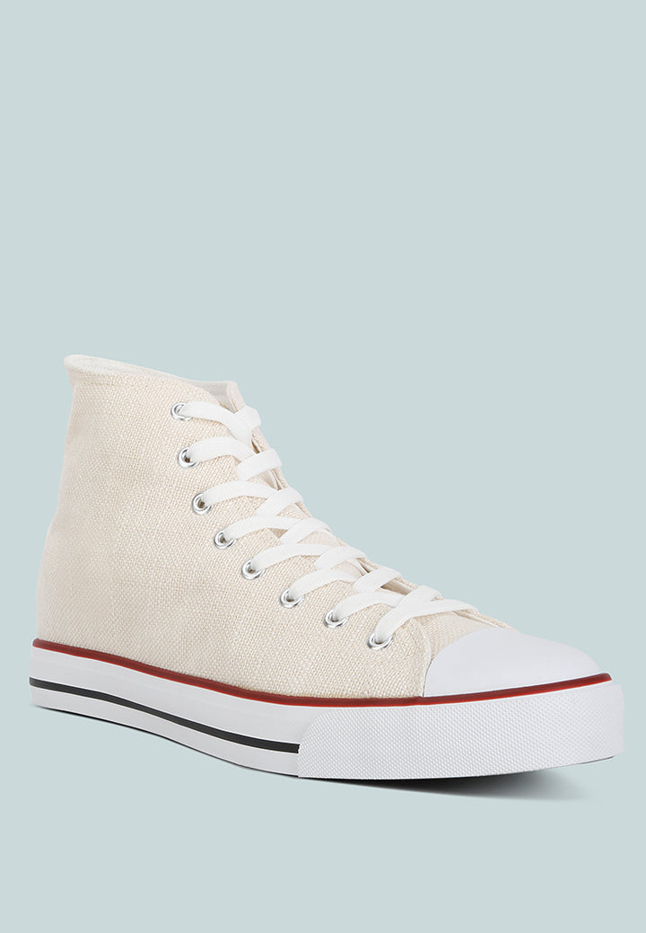 men's high ankle canvas sneakers
#color_off-white