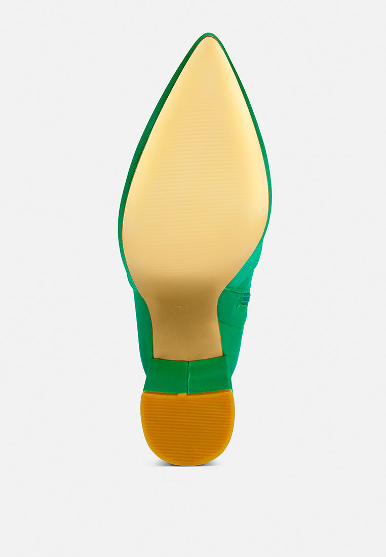 schiffer high block heeled long boot#color_green