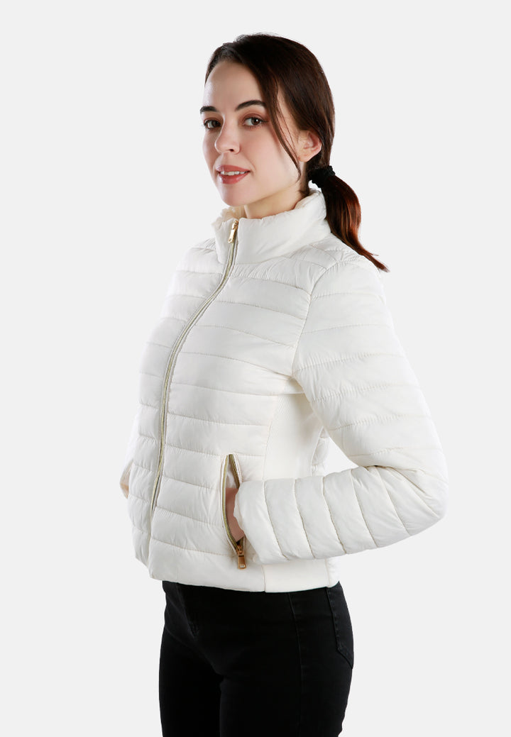high collar quilted jacket#color_off-white