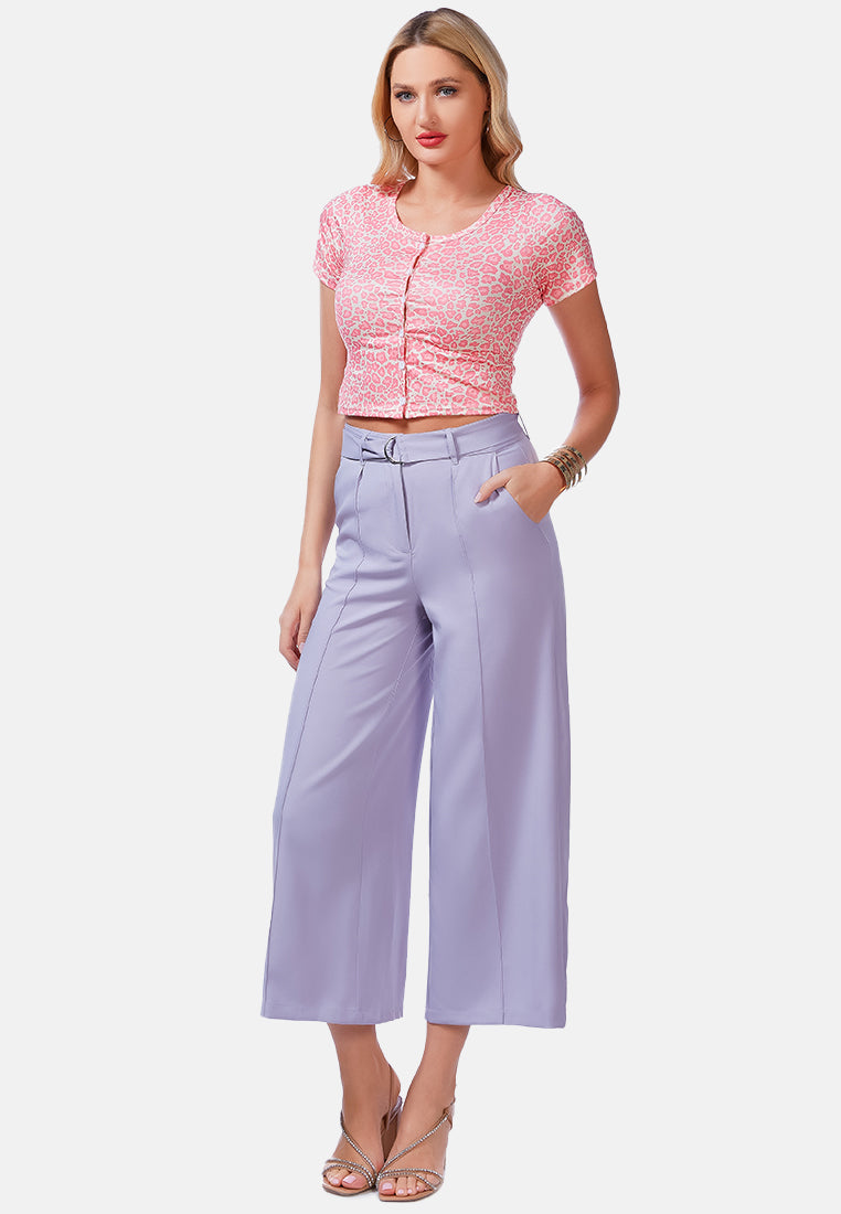 high waist belted wide leg trousers#color_lilac