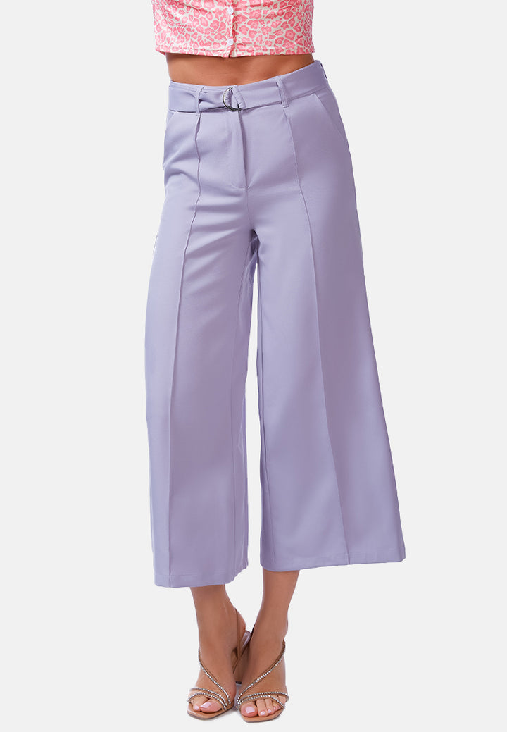 high waist belted wide leg trousers#color_lilac