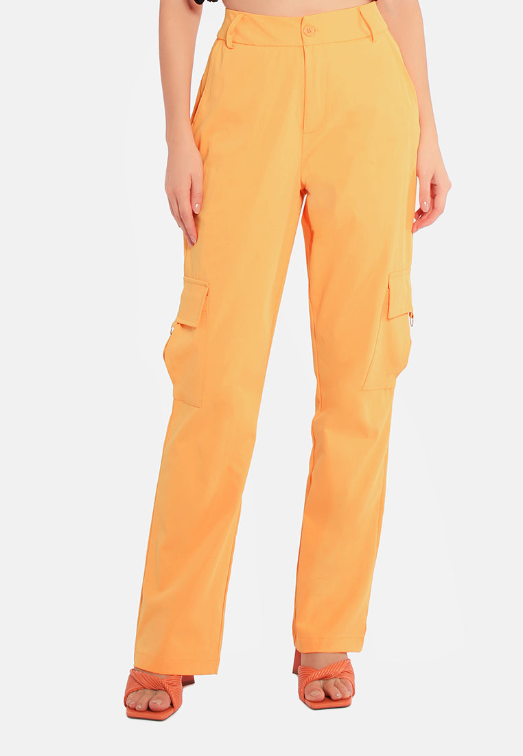 high waist cargo pants by ruw#color_mango-yellow