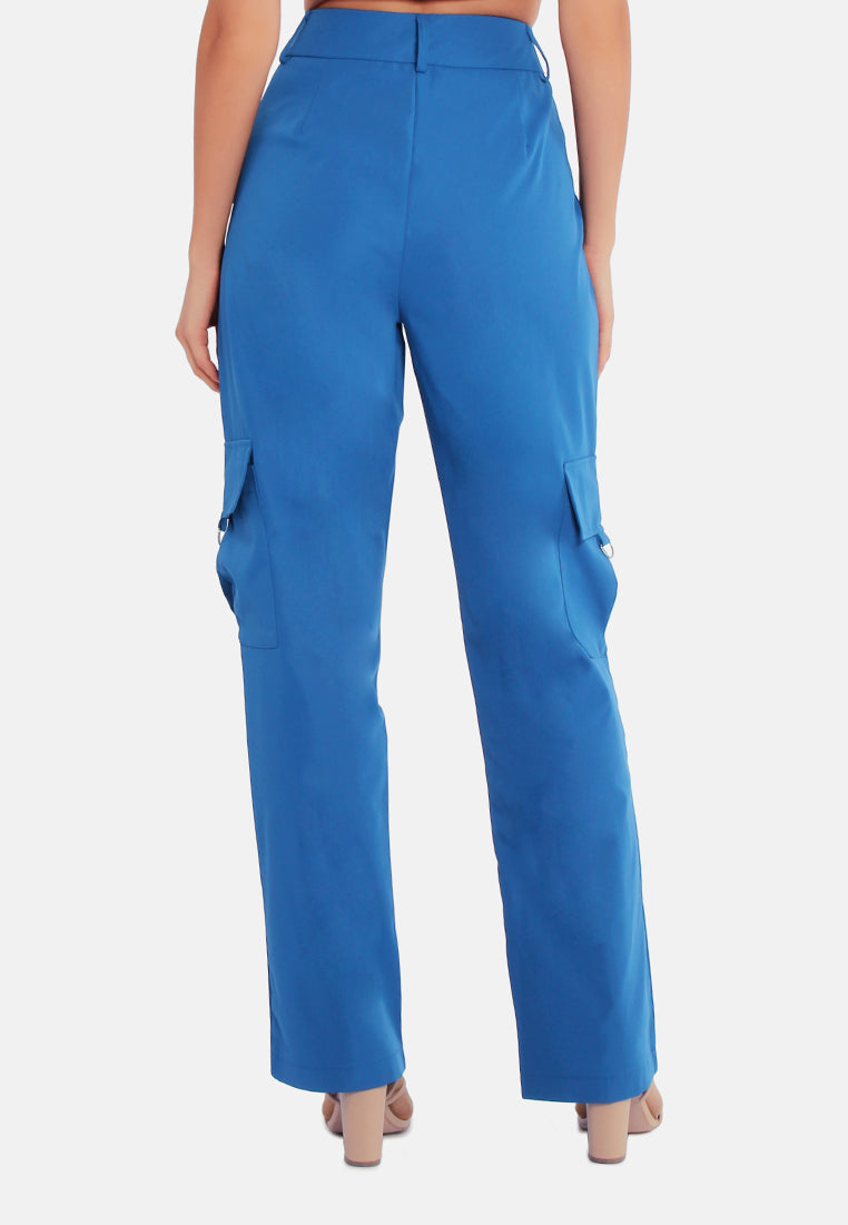 high waist cargo pants by ruw#color_royal-blue