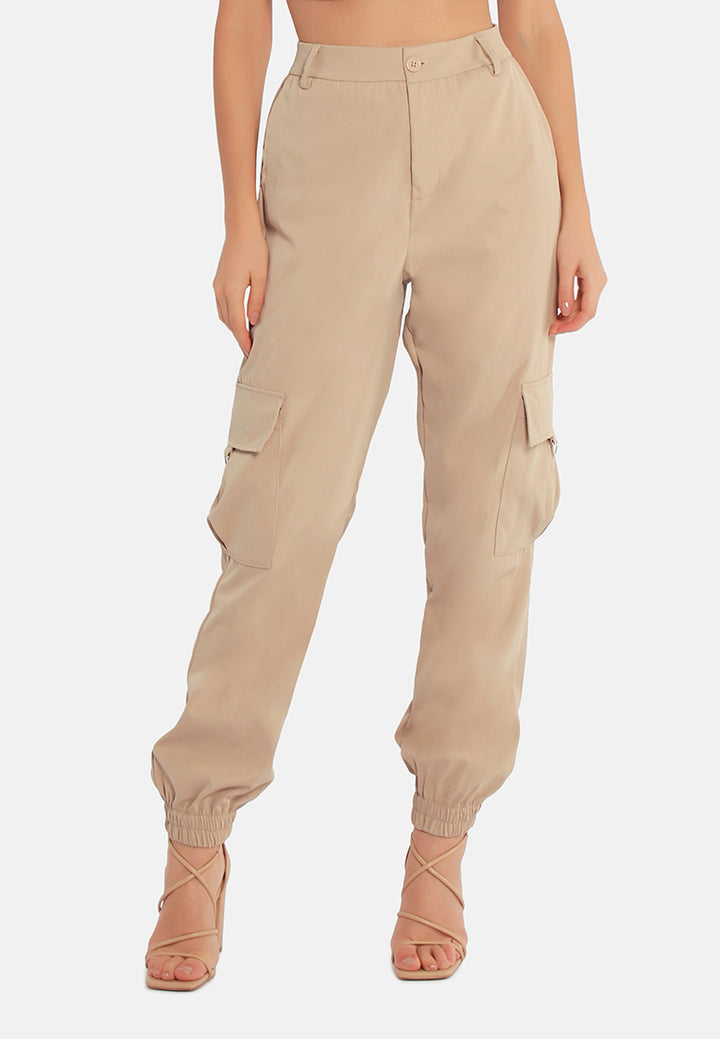 high waist cargo pants by ruw#color_khaki