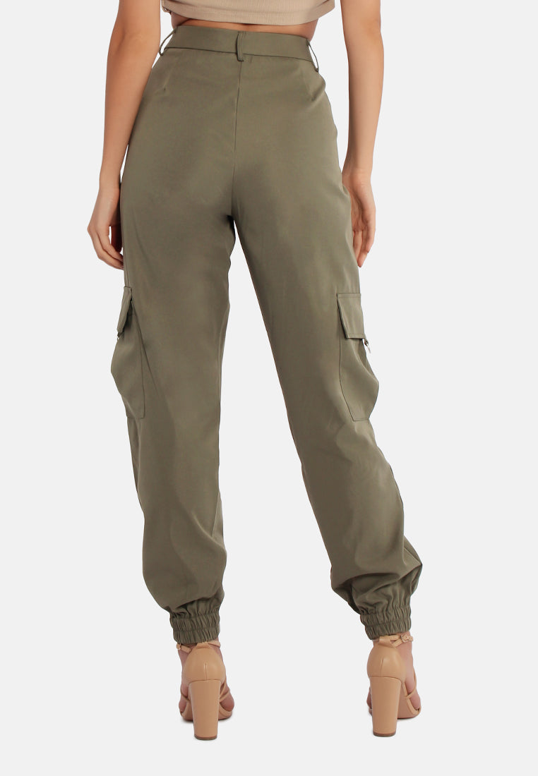 high waist cargo pants by ruw#color_stone