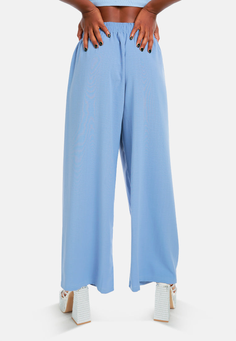 high waisted solid wide trouser pants#color_grey