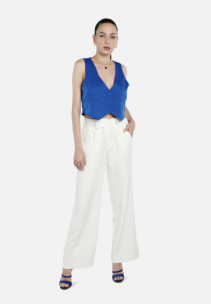 high waist flared pants by ruw#color_off-white