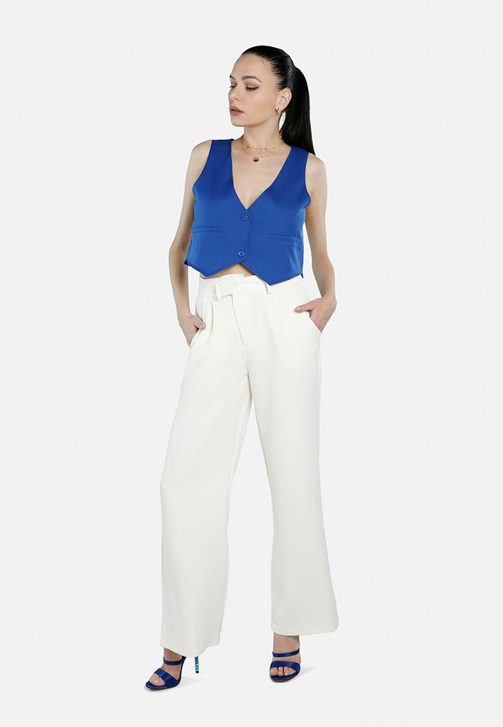high waist flared pants by ruw#color_off-white