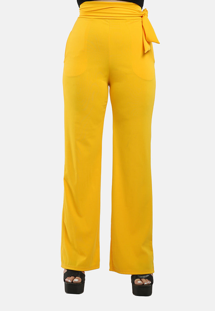 high waist wide leg pants#color_yellow