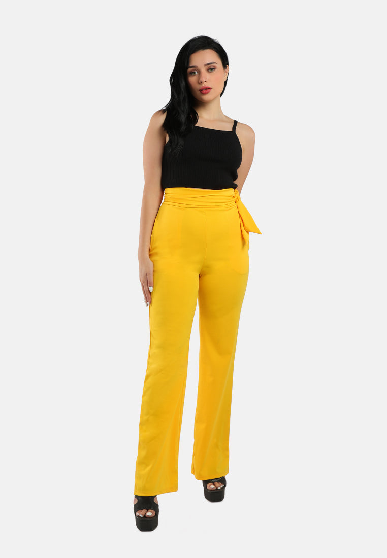 high waist wide leg pants#color_yellow