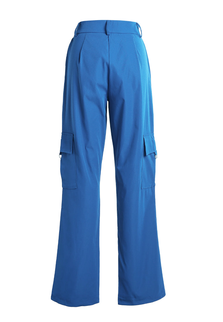 high waist cargo pants by ruw#color_royal-blue