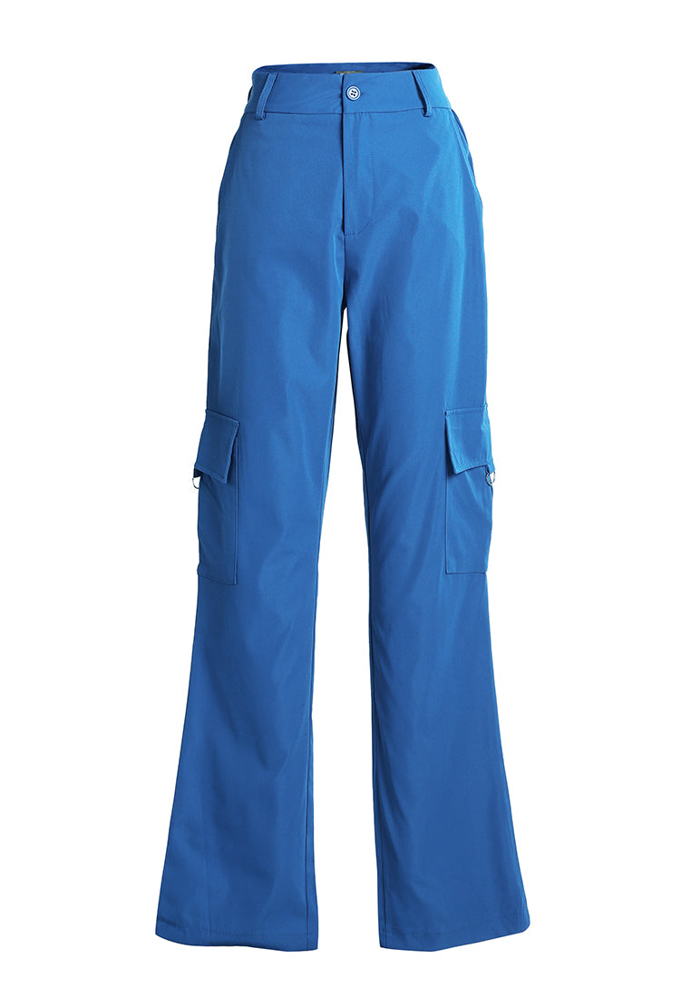 high waist cargo pants by ruw#color_royal-blue